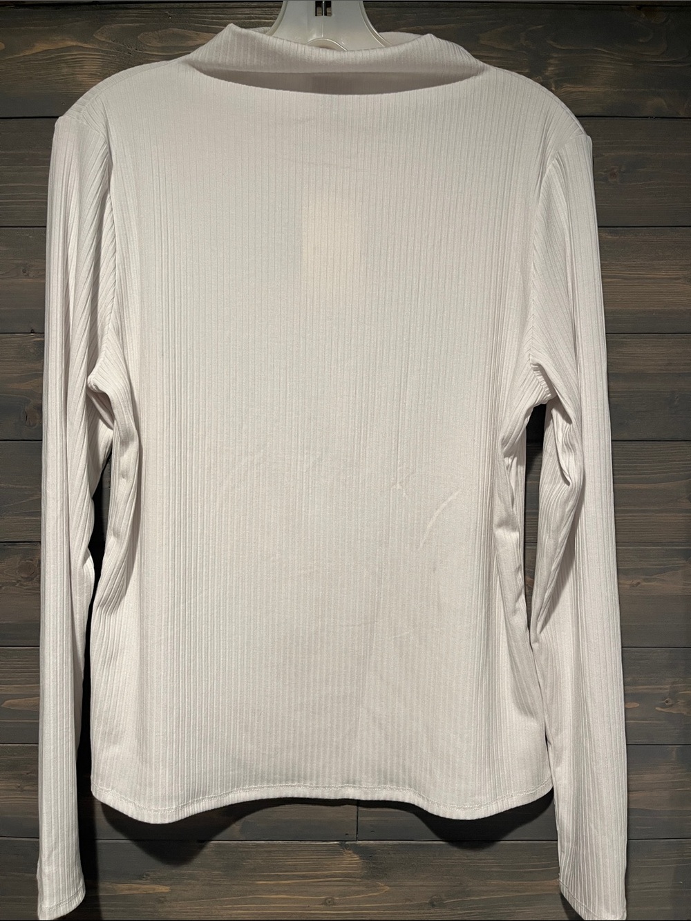 NWT Target/A New Day White Long-Sleeve Ribbed Crew Shirt L